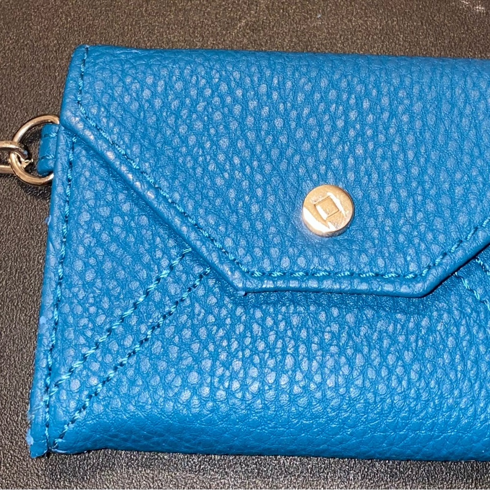 Thirty-One Blue Pebble Wallet with Silver Accent